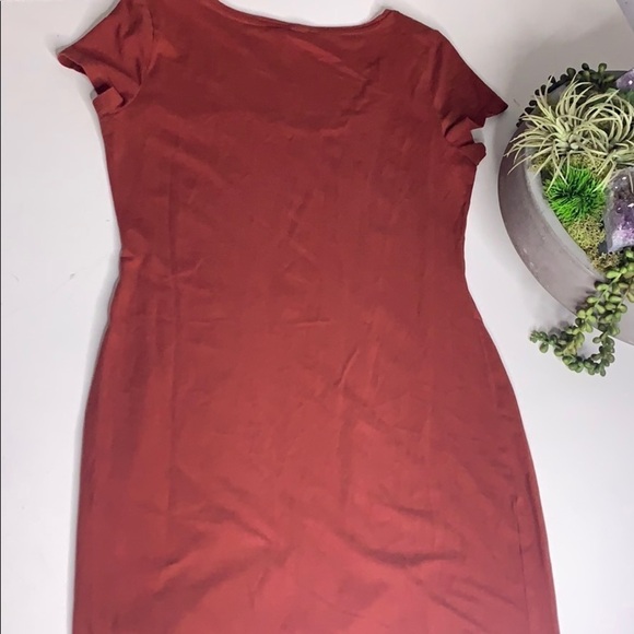 H&M Basic Short Sleeve Brick Red T-shirt Dress mini women’s small - Picture 6 of 6